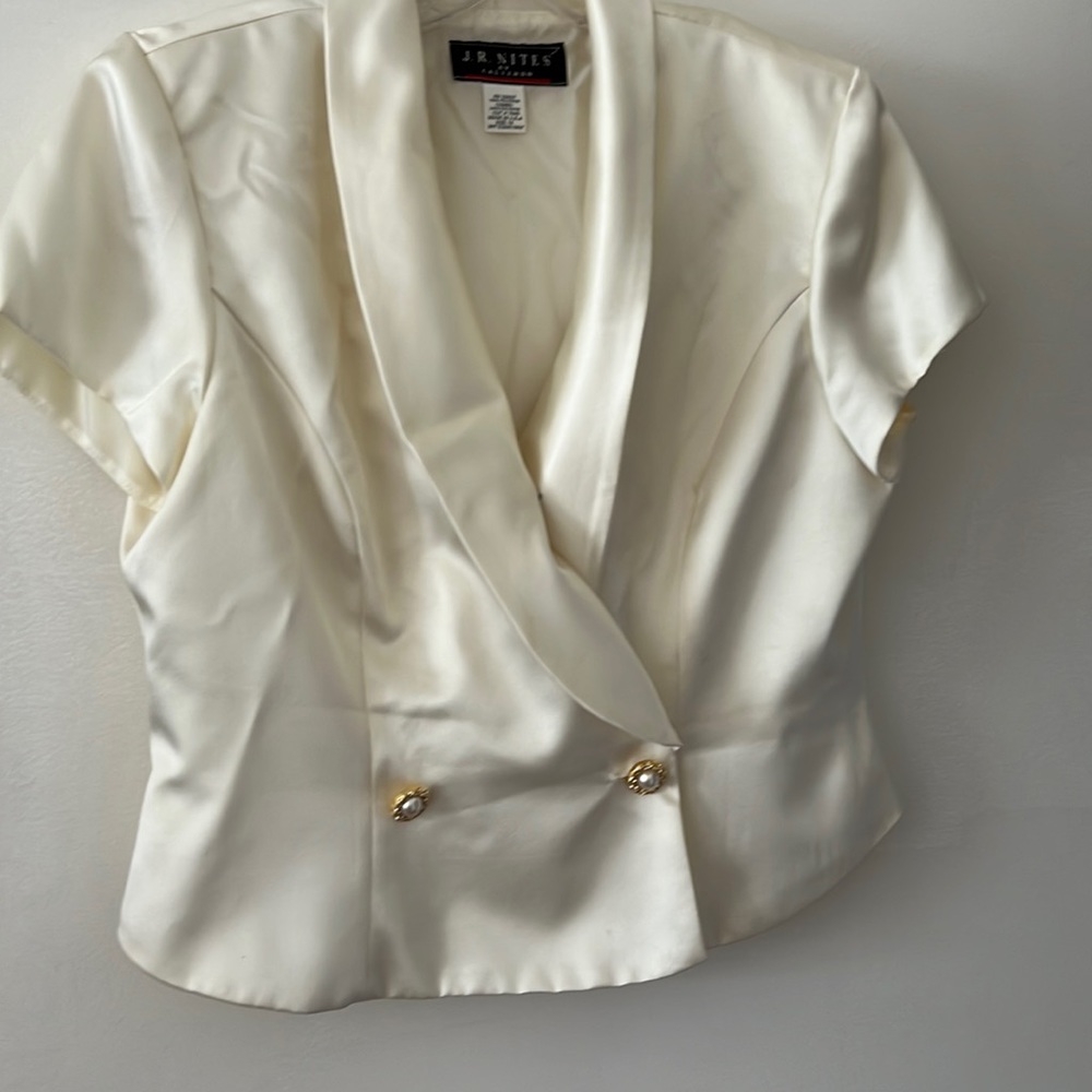 Off white satin dress top.